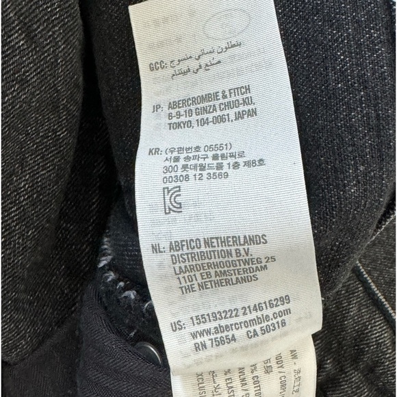 Abercrombie & Fitch The Mom High Rise black wash denim jeans size 27 / 4s - Picture 9 of 10